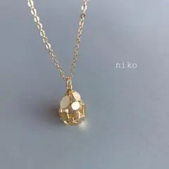 191｜テクスチャー ドロップ ネックレス ゴールド アクセサリー ペンダント