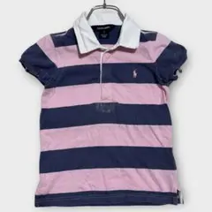 ラルフローレン （5）　ポロシャツ 半袖 ボーダー キッズ ロゴ　自転車柄