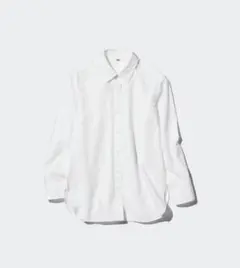 美品 ユニクロ コットン白シャツ ホワイト Sサイズ①