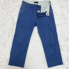 美品✨アボンタージ トラウザーズワークパンツ 00s 青 日本製 防縮 綿 尾錠