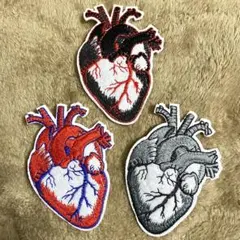 新品 心臓の刺繍ワッペン 3枚セット