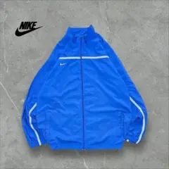 NIKEナイキ バイカラー ナイロンジャケット刺繍ロゴ メッシュオーバーサイズ