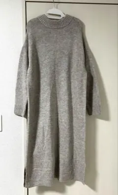 grove ニットワンピース　M ライトグレー　ラメ