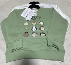 PEANUTSトレーナー 100cm グリーン・ホワイト　2枚セット