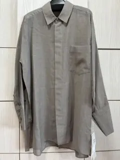 匿名送料込 新品☆ヤマダヤ awahi 長袖シャツ ブラウス グレージュ 