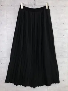 トレンド カジュアル 古着 ベーシック シンプル 無地 プリーツロングスカート