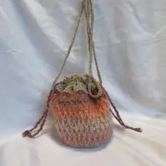 グラデーションポシェット オレンジ ピンク　k043