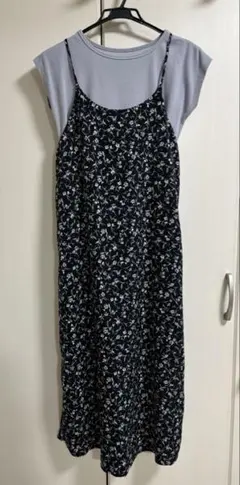 ユナイテッドアローズ　花柄キャミワンピース＆トップス パープル× ネイビー