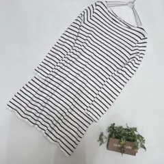 【earth music&ecology】アース　ボーダーチュニック　体型カバー