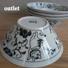 【OUTLET】ねこまるけ 丼 ヌードルボウル ねこ 猫 丼ぶり 麺鉢 4点のサムネイル