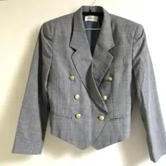 Odd Number グレー系チェック ダブルブレストジャケットスカート良好