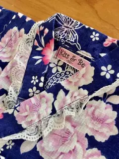 浴衣　甚平　女の子　90cm フリル　レース　浴衣ドレス　浴衣セット　セパレート