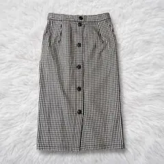 ショコラフィネローブ　ギンガムチェック　ナロースカート　F ウエストゴム