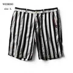 WEIRDO ウィアード ハーフ ショート パンツ ストライプ 黒 白のサムネイル