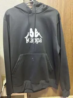 Kappa ブラック パーカー フロントポケット付き
