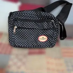ドット柄ナイロンショルダーバッグ