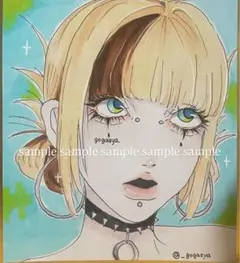 一*瀬様 【手描き】ミニ色紙 パンク イラスト コピック アナログイラスト