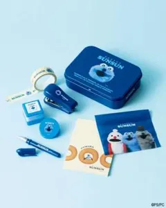 リンネル5月号 付録パペットスンスン 便利な缶ケース入り ミニ文具セット