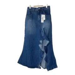 新品LOULOU select デニム フリル ロングマーメイドスカート L