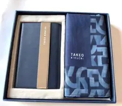 TAKEO KIKUCHI名刺入れカードケース＆ハンカチset新品タグ付き F7