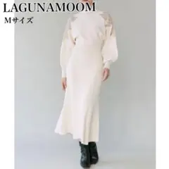 【新品】ラグナムーン ニットワンピース 刺繍 レース アイボリー Mサイズ