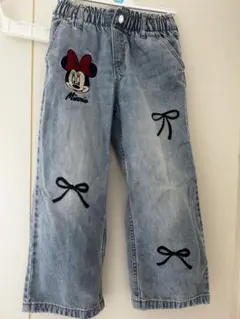 ミニーマウス刺繍付きロングパンツ　H&W M