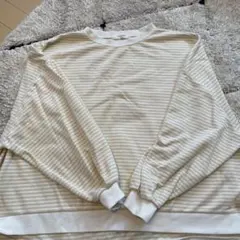 アイボリー ストライプ 長袖 トップス
