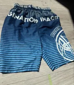 青色ドット柄サーフ水着