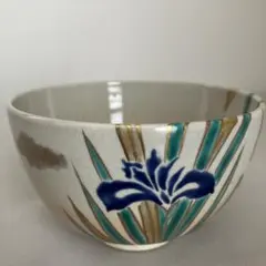 찻잔, 아이리스 무늬, 금색 말차 그릇