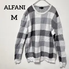 早い者勝ち✨ALFANI 【M】チェック柄 長袖ニット カジュアル 冬服のサムネイル