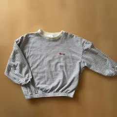 ストライプ 長袖カットソー 110㎝　ブルーボーダー