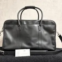 美品 COACHオールレザー ボストンバッグ ブラック 旅行 ビジネス