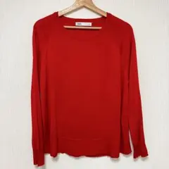 ZARA レッド 薄手長袖ニット