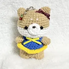 あみぐるみ キーホルダー 柴犬 リンゴ