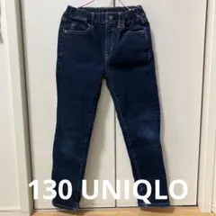 ダークブルーデニムパンツ 5ポケット ゴムウエスト　UNIQLO 130