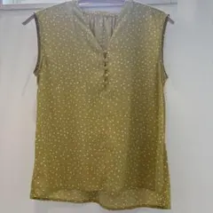 N. Natural Beauty Basic ドットノースリーブブラウス