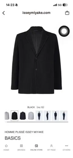 新品未使用】basics ジップブルゾン オムプリッセ ネイビー - メルカリ