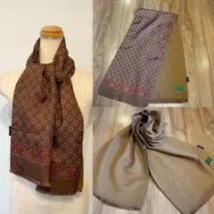 carven カルヴェン　シルク✖️ウール　リバーシブルマフラー　ストールのサムネイル
