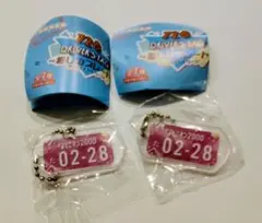 新品　ドライバーズタグ推しのプレートアクリルキーチェーン パープル 2個セット