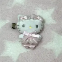 サンリオ　白猫バレリーナ　ヘアクリップ　ハローキティ