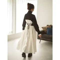 Ungridバックリボンニットセットワンピースブラック/アングリッドセットアップ