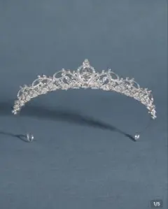 【ほぼ未使用】ティアラ シルバー ブライダル　結婚式　前撮り