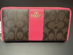 COACH 長財布 ブラウン ピンク