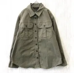 【美品】◇BANANA REPUBLIC◇長袖ミリタリーシャツ◇S◇カーキ◇秋冬