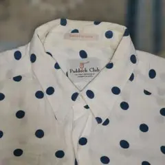 希少 90s Paddock Club × Arrow 水玉 シャツ 白青