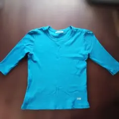 半袖ニット　ピーコックブルー