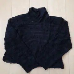 黒　総レース　長袖　ハイネック　トップス