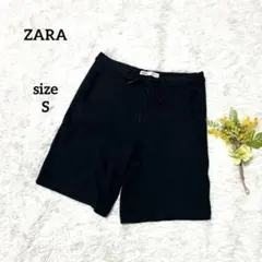 ZARA ザラ ハーフパンツ メンズ シンプル ゆったり 黒 ジッパーあり S