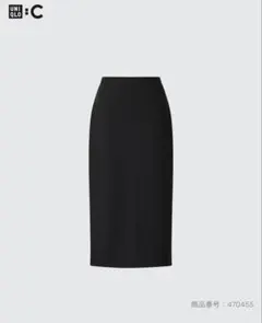 UNIQLO：C クレープジャージーナロースカート S ブラック 丈短め