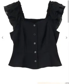 haag a ruffle blouse black - メルカリ